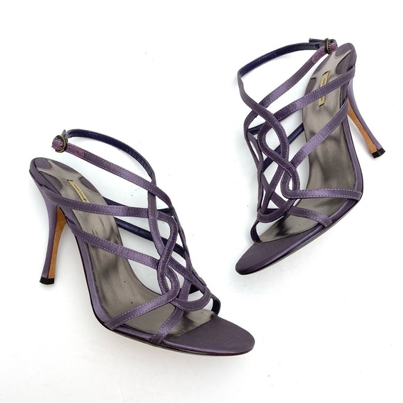 MAX Studio Satin Woven Strap Sandal in Lavender Purple - Picture 4 of 10